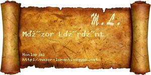 Mázor Lóránt névjegykártya