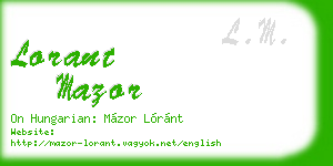 lorant mazor business card