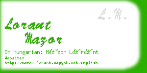 lorant mazor business card